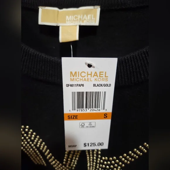 Michael Kors Black Crewneck Sweater with Logo Size S - Picture 3 of 4